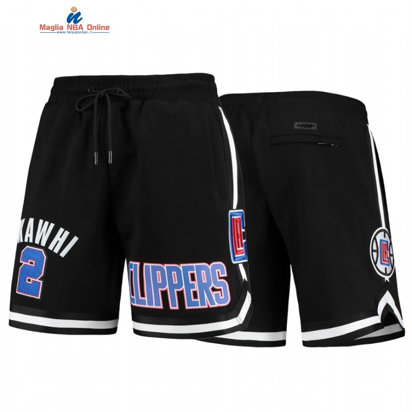 Pantaloni Basket Los Angeles Clippers #2 Kawhi Leonard Nero 2022 Acquista