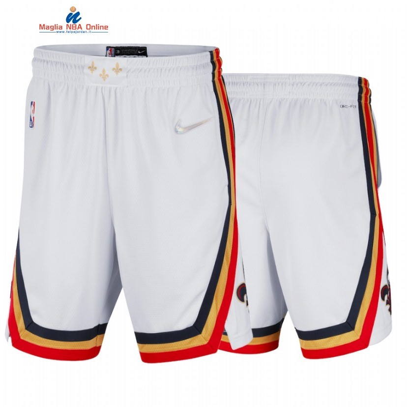 Pantaloni Basket New Orleans Pelicans 75th Bianco Città 2021-22 Acquista