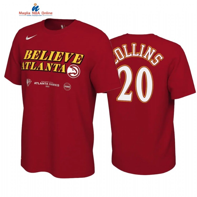 T Shirt NBA Atlanta Hawks #20 John Collins Rosso 2022 Acquista