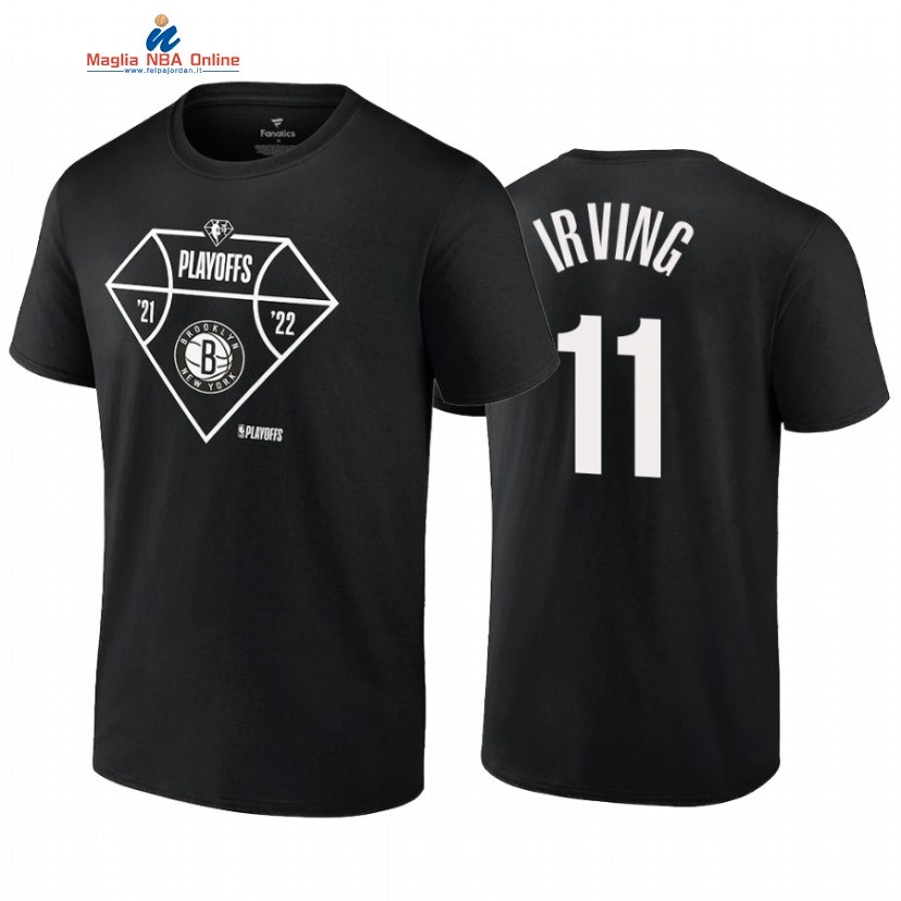 T Shirt NBA Brooklyn Nets #11 Kyrie Irving Nero 2022 Acquista