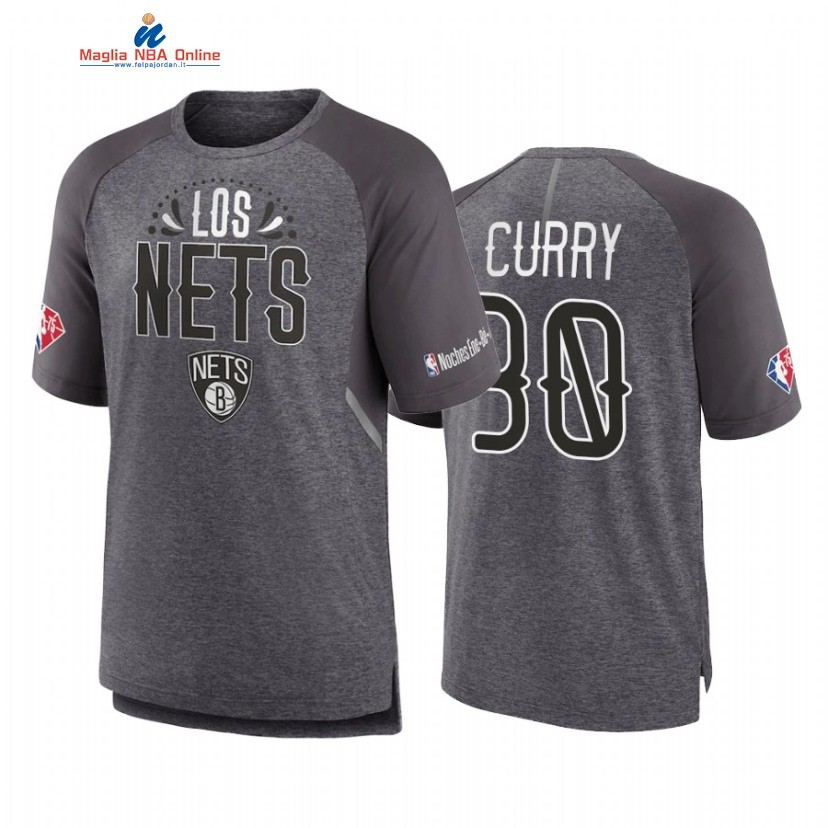 T Shirt NBA Brooklyn Nets #30 Seth Curry Grigio 2022 Acquista
