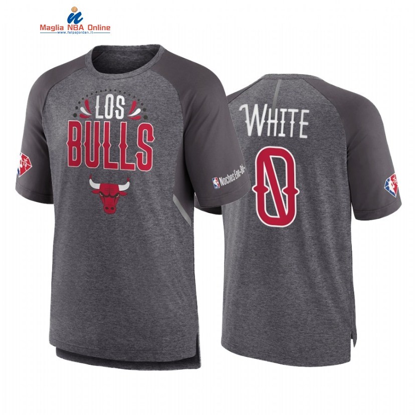 T Shirt NBA Chicago Bulls #0 Coby White Grigio 2022 Acquista
