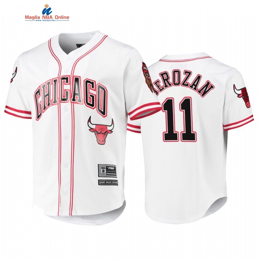 T Shirt NBA Chicago Bulls #11 DeMar DeRozan Capsule Baseball Bianco 2022 Acquista