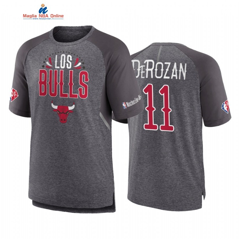 T Shirt NBA Chicago Bulls #11 DeMar DeRozan Grigio 2022 Acquista