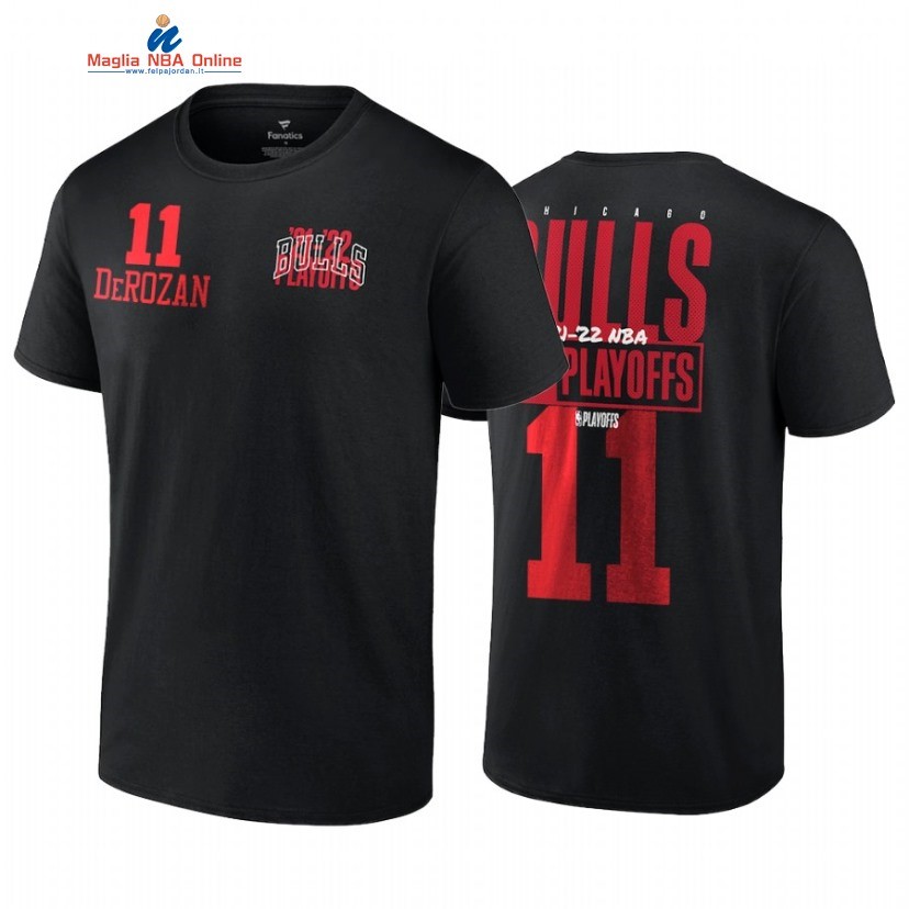 T Shirt NBA Chicago Bulls #11 DeMar DeRozan Nero 2022 Acquista