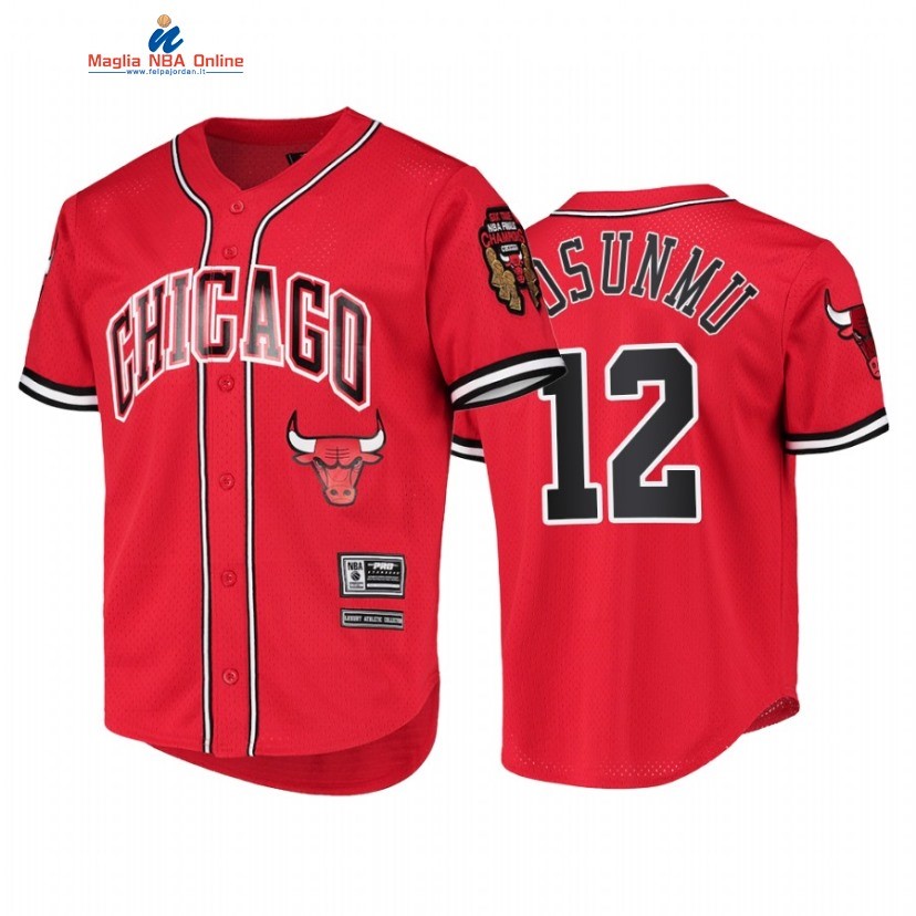 T Shirt NBA Chicago Bulls #12 Ayo Dosunmu Capsule Baseball Rosso 2022 Acquista