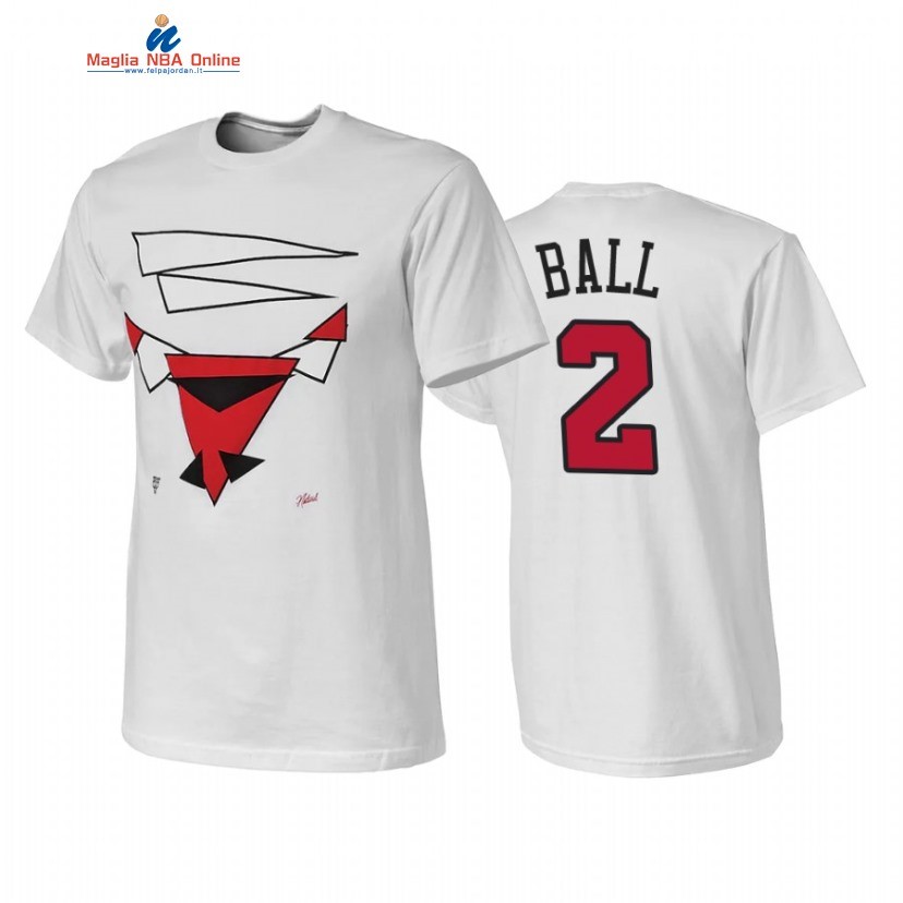 T Shirt NBA Chicago Bulls #2 Lonzo Ball Bianco 2022 Acquista