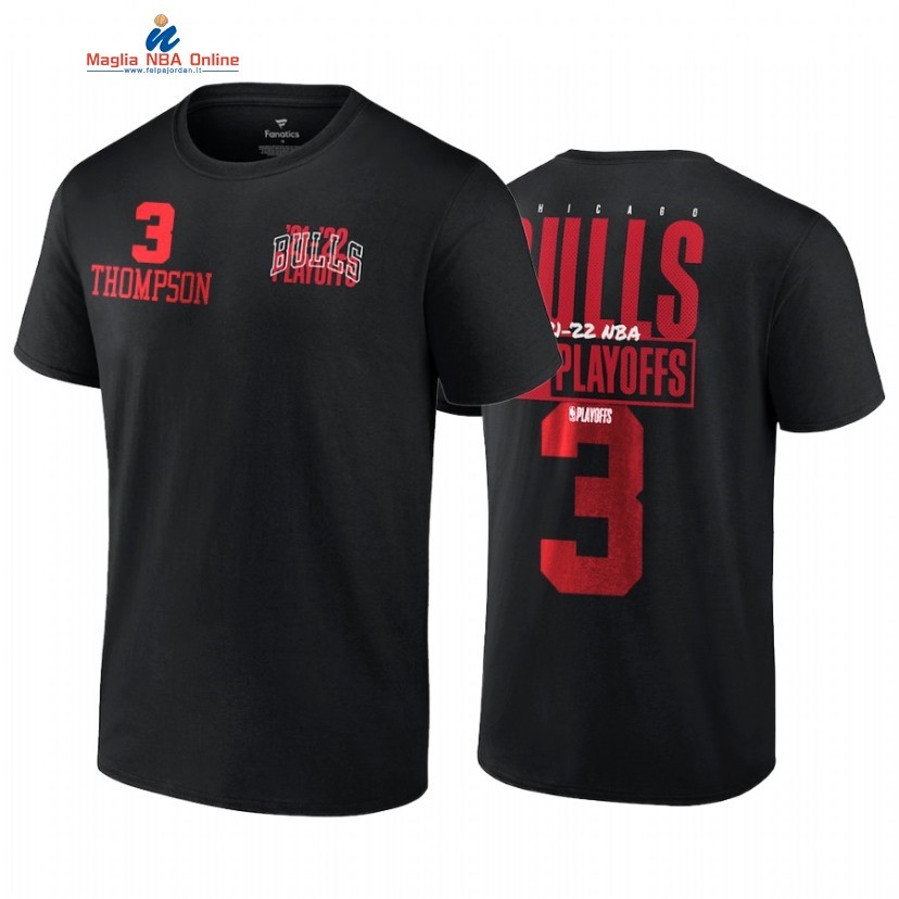 T Shirt NBA Chicago Bulls #3 Tristan Thompson Nero 2022 Acquista