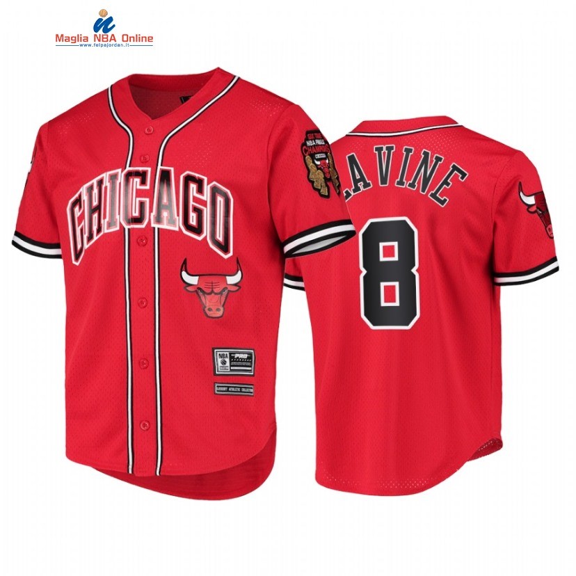 T Shirt NBA Chicago Bulls #8 Zach LaVine Capsule Baseball Rosso 2022 Acquista