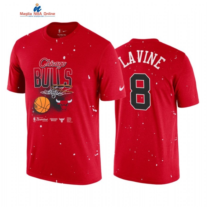 T Shirt NBA Chicago Bulls #8 Zach LaVine Rosso 2022 Acquista