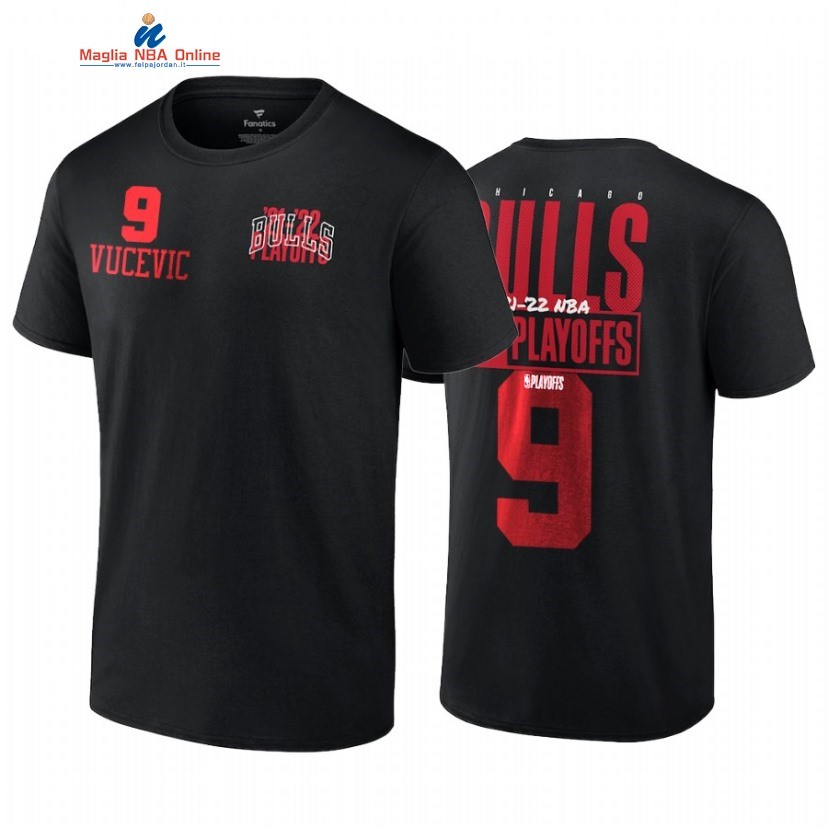 T Shirt NBA Chicago Bulls #9 Nikola Vucevic Nero 2022 Acquista