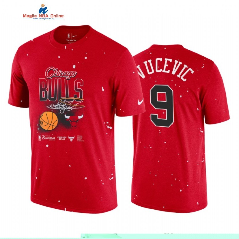 T Shirt NBA Chicago Bulls #9 Nikola Vucevic Rosso 2022 Acquista