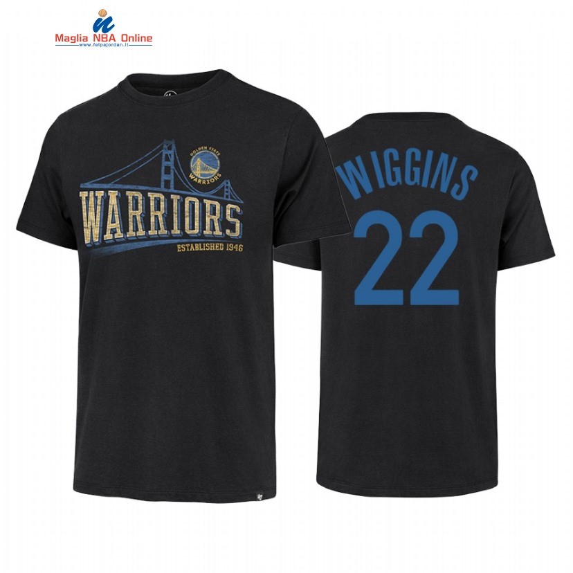 T Shirt NBA Golden State Warriors #22 Andrew Wiggins Nero 2022 Acquista