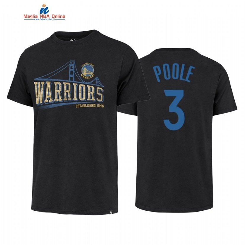T Shirt NBA Golden State Warriors #3 Jordan Poole Nero 2022 Acquista