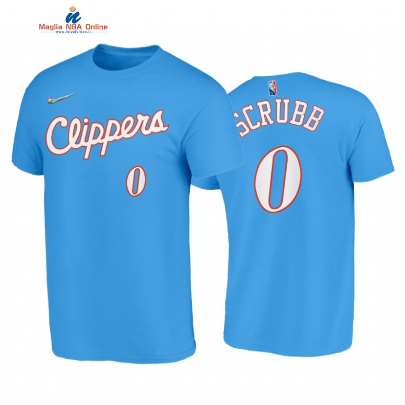 T Shirt NBA Los Angeles Clippers #0 Jay Scrubb 75th Blu Città 2021-22 Acquista