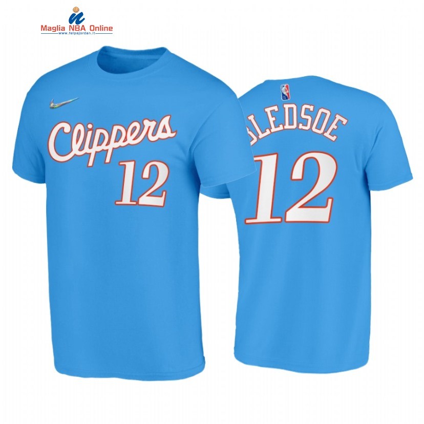 T Shirt NBA Los Angeles Clippers #12 Eric Bledsoe 75th Blu Città 2021-22 Acquista