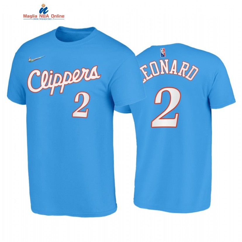 T Shirt NBA Los Angeles Clippers #2 Kawhi Leonard 75th Blu Città 2021-22 Acquista
