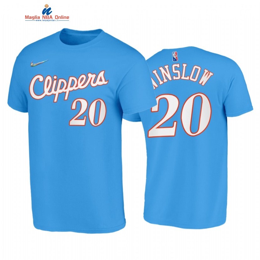 T Shirt NBA Los Angeles Clippers #20 Justise Winslow 75th Blu Città 2021-22 Acquista