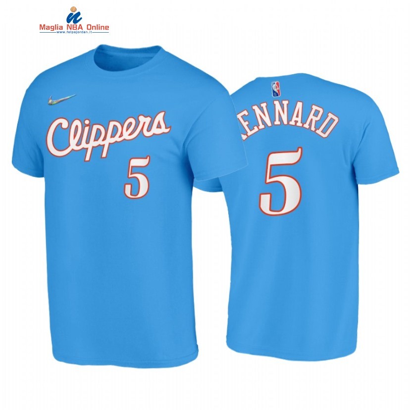 T Shirt NBA Los Angeles Clippers #5 Luke Kennard 75th Blu Città 2021-22 Acquista