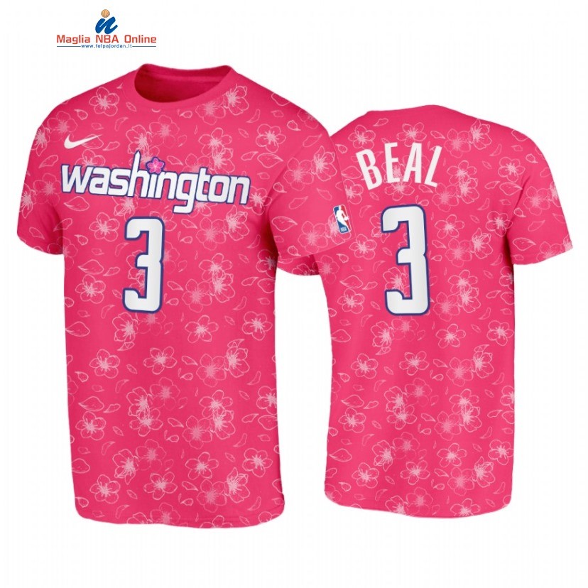 T Shirt NBA Washington Wizards #3 Bradley Beal Rose Città 2022-23 Acquista