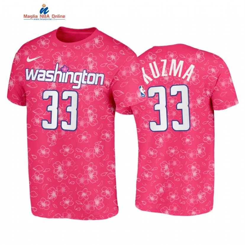 T Shirt NBA Washington Wizards #33 Kyle Kuzma Rose Città 2022-23 Acquista