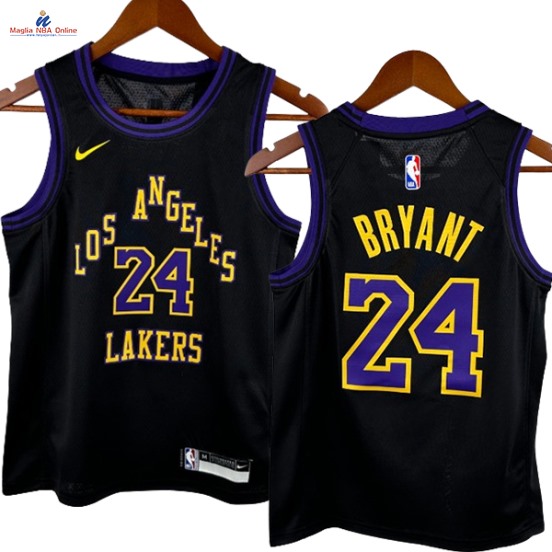 Acquista Maglia NBA Bambino Los Angeles Lakers #24 Kobe Bryant Nero Città 2024-25