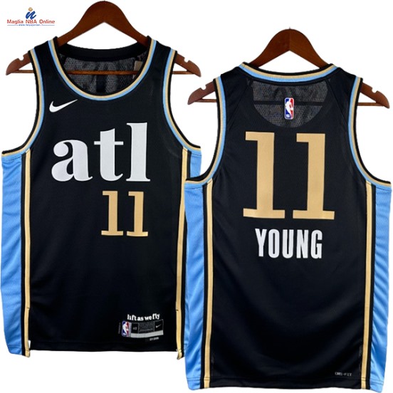 Acquista Maglia NBA Nike Atlanta Hawks #21 Trae Young Nero Città 2024-25