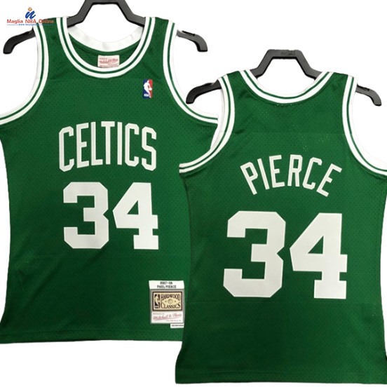 Acquista Maglia NBA Nike Boston Celtics #34 Paul Pierce Verde Hardwood Classics 2007-08