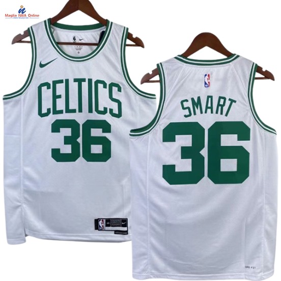 Acquista Maglia NBA Nike Boston Celtics #36 Marcus Smart Bianco Association 2023-24