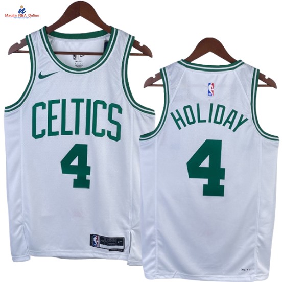 Acquista Maglia NBA Nike Boston Celtics #4 Jrue Holiday Bianco Association 2023-24