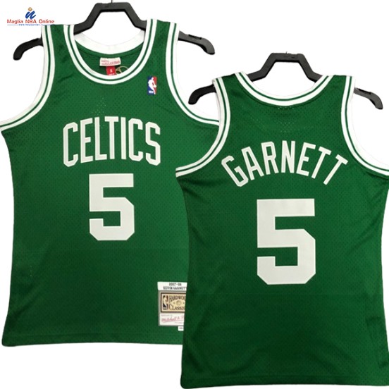 Acquista Maglia NBA Nike Boston Celtics #5 Kevin Garnett Verde Hardwood Classics 2007-08