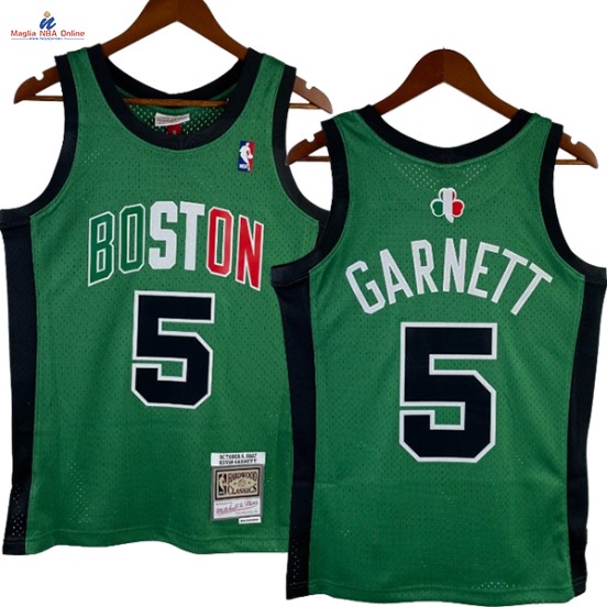 Acquista Maglia NBA Nike Boston Celtics #5 Kevin Garnett Verde Hardwood Classics 2007
