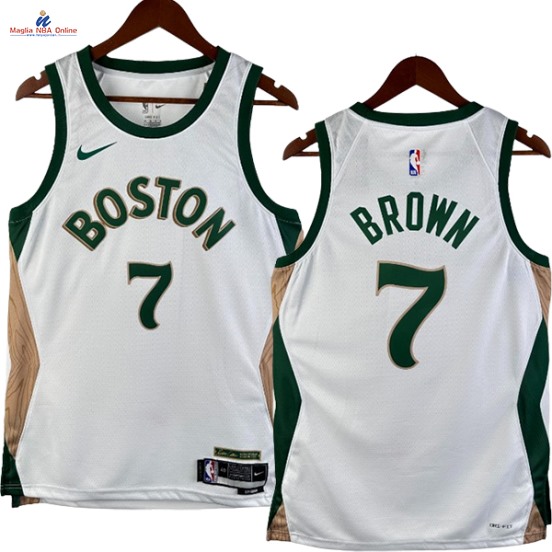 Acquista Maglia NBA Nike Boston Celtics #7 Jaylen Brown Bianco Città 2024-25