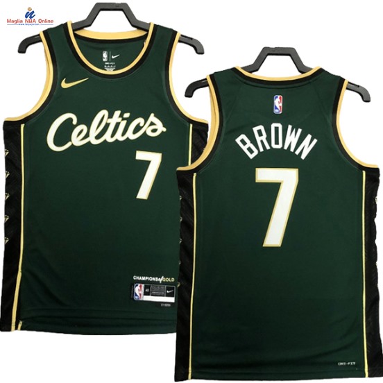 Acquista Maglia NBA Nike Boston Celtics #7 Jaylen Brown Verde Città 2023-24