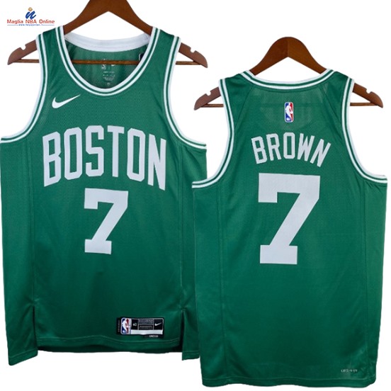 Acquista Maglia NBA Nike Boston Celtics #7 Jaylen Brown Verde Icon 2023-24