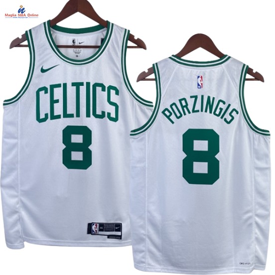 Acquista Maglia NBA Nike Boston Celtics #8 Kristaps Porzingis Bianco Association 2023-24