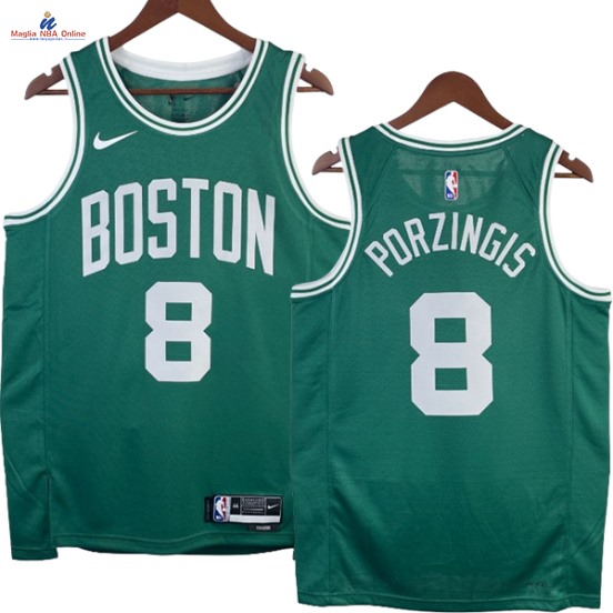 Acquista Maglia NBA Nike Boston Celtics #8 Kristaps Porzingis Verde Icon 2023-24