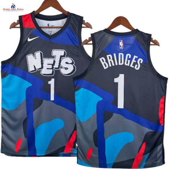 Acquista Maglia NBA Nike Brooklyn Nets #1 Mikal Bridges Nero Città 2024-25