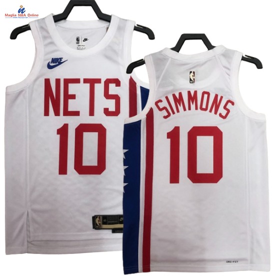 Acquista Maglia NBA Nike Brooklyn Nets #10 Ben Simmons Bianco Classic 2023-24