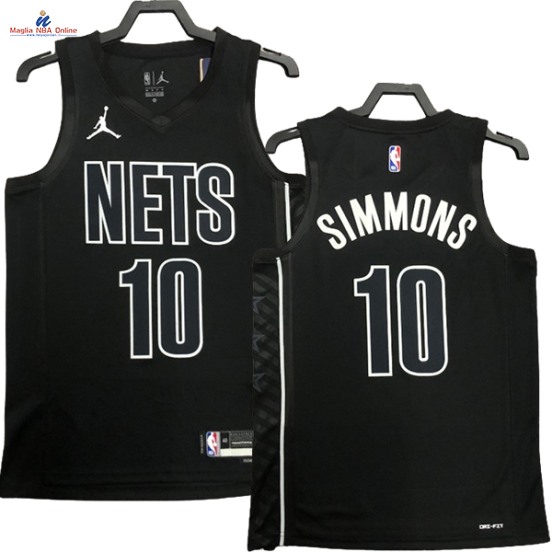 Acquista Maglia NBA Nike Brooklyn Nets #10 Ben Simmons Nero Statement 2023-24