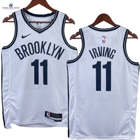 Acquista Maglia NBA Nike Brooklyn Nets #11 Kyrie Irving Bianco Association 2023-24