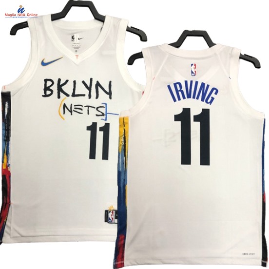 Acquista Maglia NBA Nike Brooklyn Nets #11 Kyrie Irving Bianco Città 2023-24