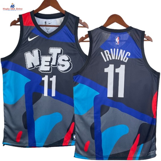 Acquista Maglia NBA Nike Brooklyn Nets #11 Kyrie Irving Nero Città 2024-25