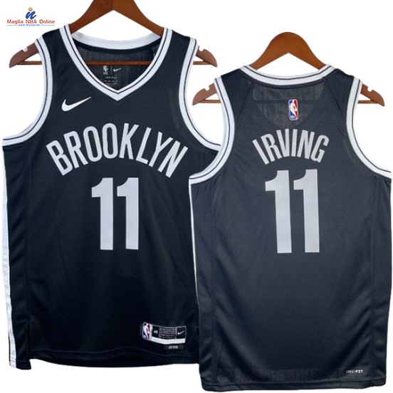 Acquista Maglia NBA Nike Brooklyn Nets #11 Kyrie Irving Nero Icon 2023-24