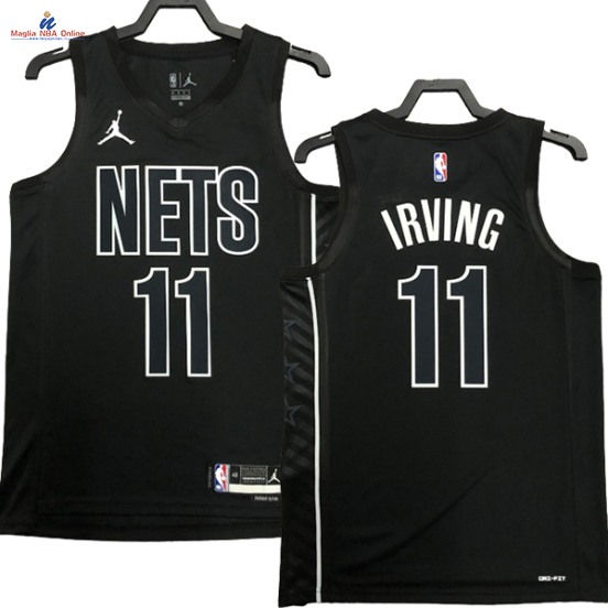 Acquista Maglia NBA Nike Brooklyn Nets #11 Kyrie Irving Nero Statement 2023-24