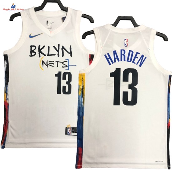 Acquista Maglia NBA Nike Brooklyn Nets #13 James Hardene Bianco Città 2023-24