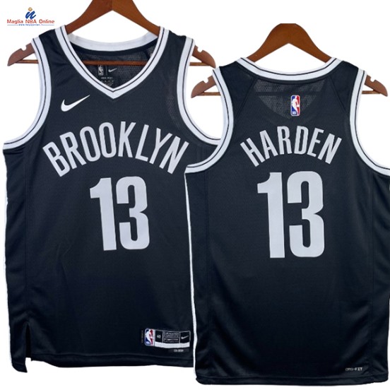 Acquista Maglia NBA Nike Brooklyn Nets #13 James Hardene Nero Icon 2023-24