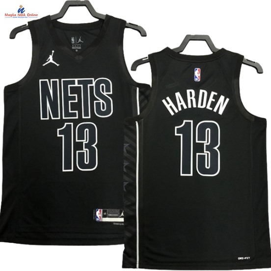 Acquista Maglia NBA Nike Brooklyn Nets #13 James Hardene Nero Statement 2023-24