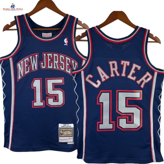 Acquista Maglia NBA Nike Brooklyn Nets #15 Vince Carter Marino Hardwood Classics 2006-07