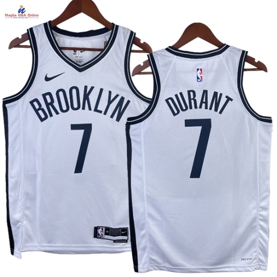 Acquista Maglia NBA Nike Brooklyn Nets #7 Kevin Durant Bianco Association 2023-24